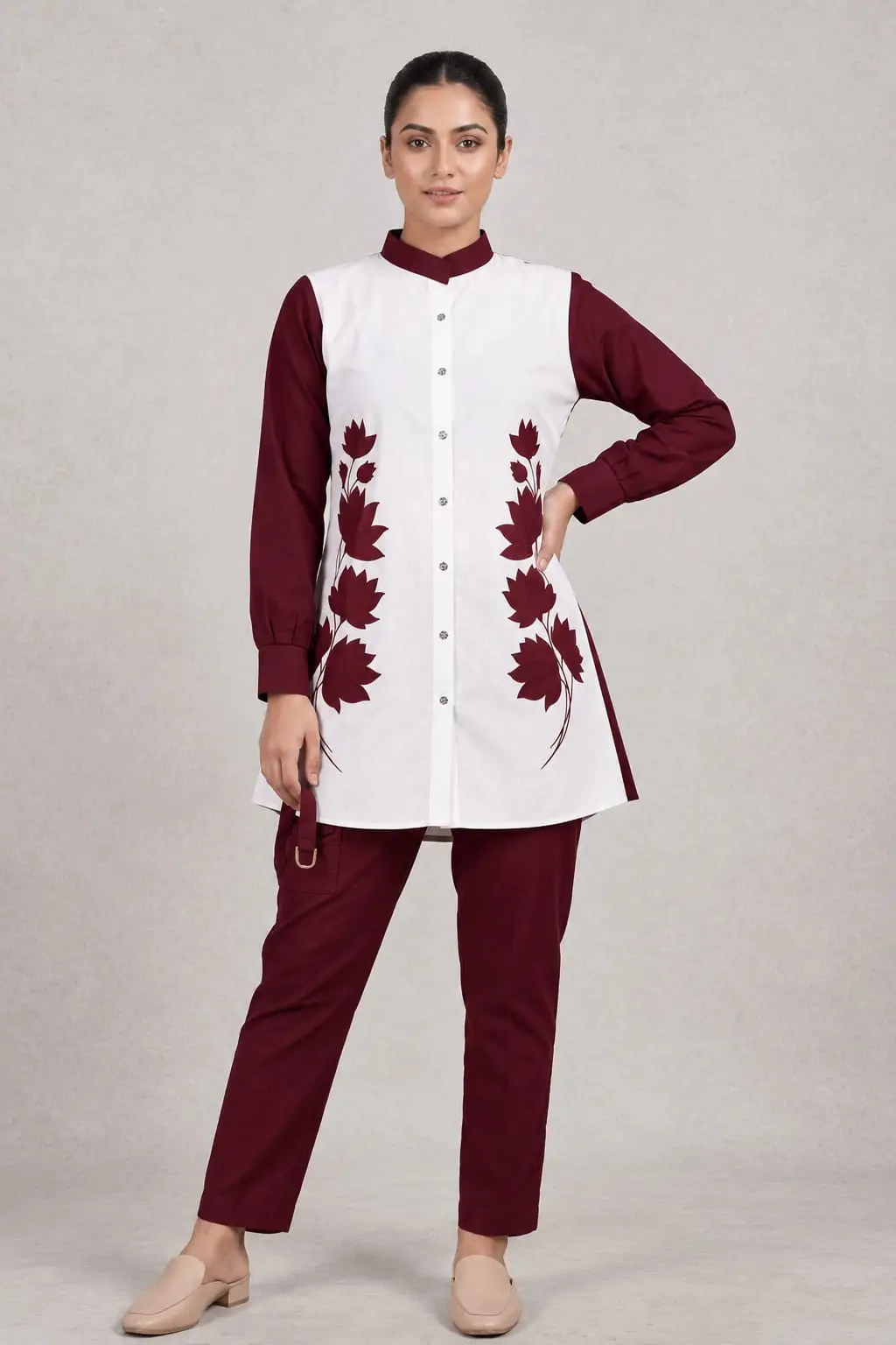 2 Pcs Women's Stitched Grip Printed Co-Ord Set