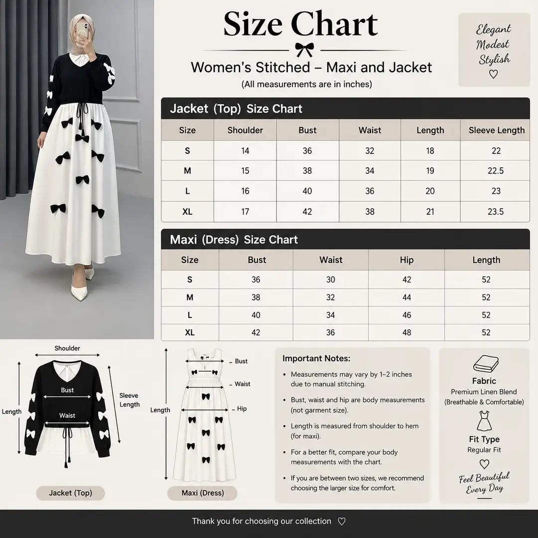 2 Pcs Women's Stitched Grip Plain Dress