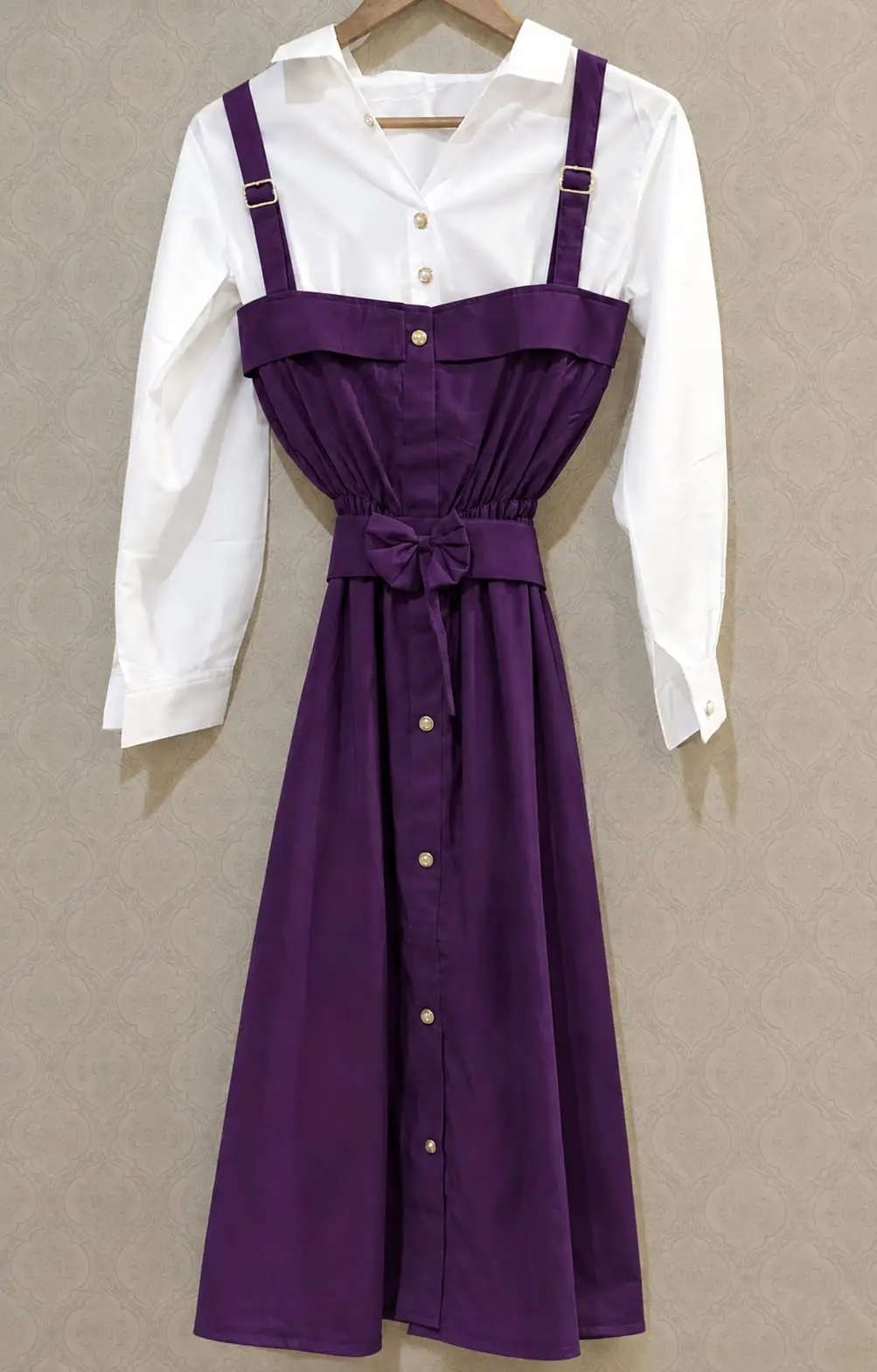2 Pcs Women's Stitched Grip Plain Dress