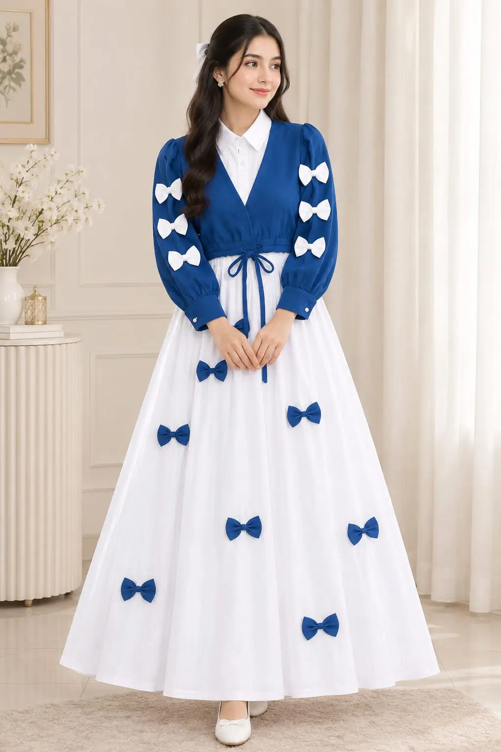 2 Pcs Women's Stitched Grip Plain Dress