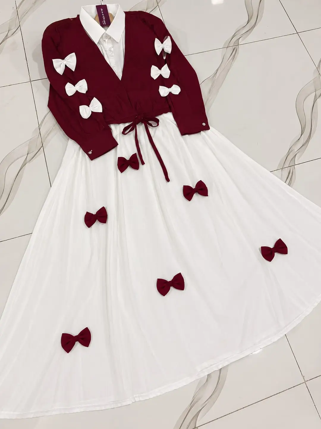 2 Pcs Women's Stitched Grip Plain Dress