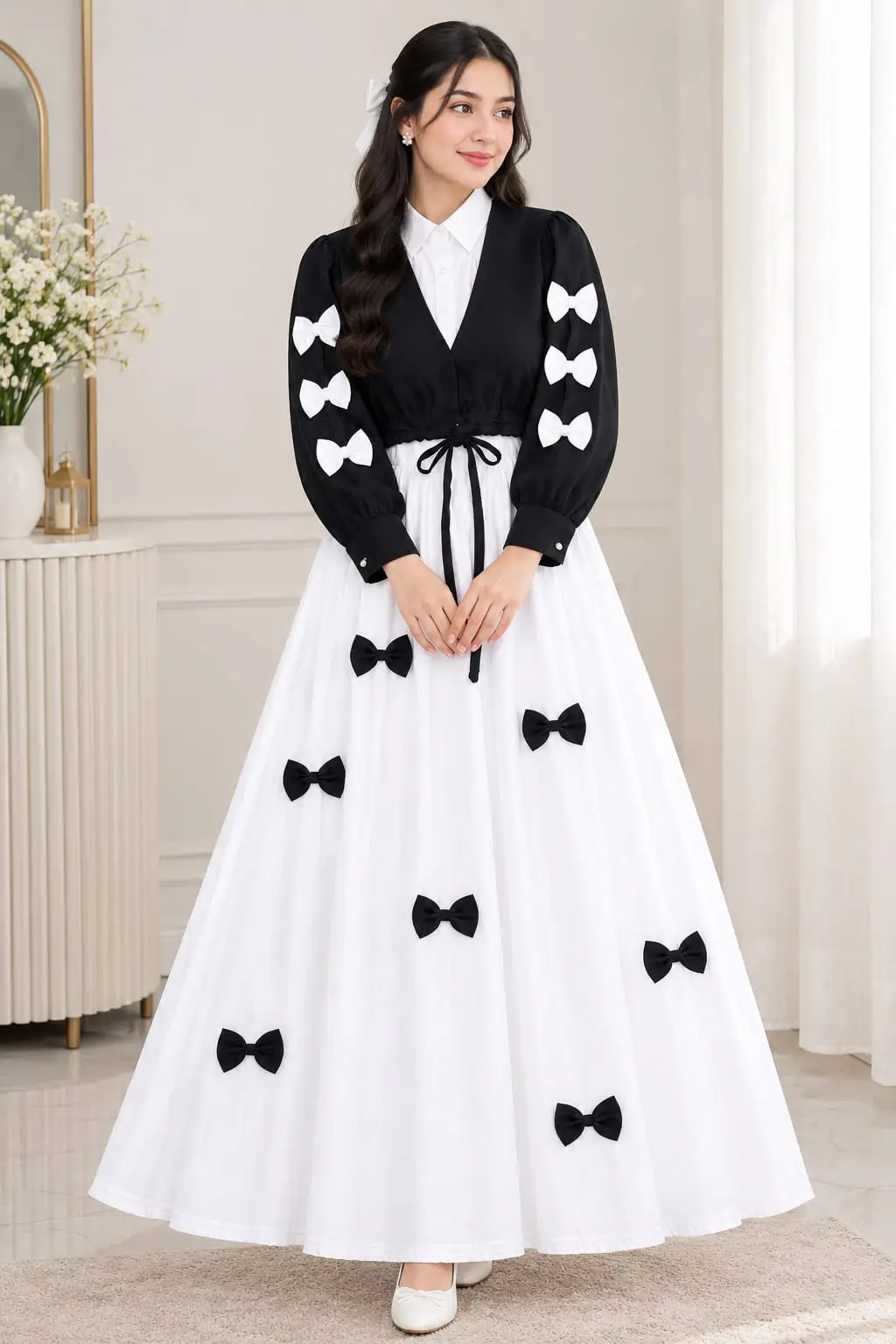 2 Pcs Women's Stitched Grip Plain Dress