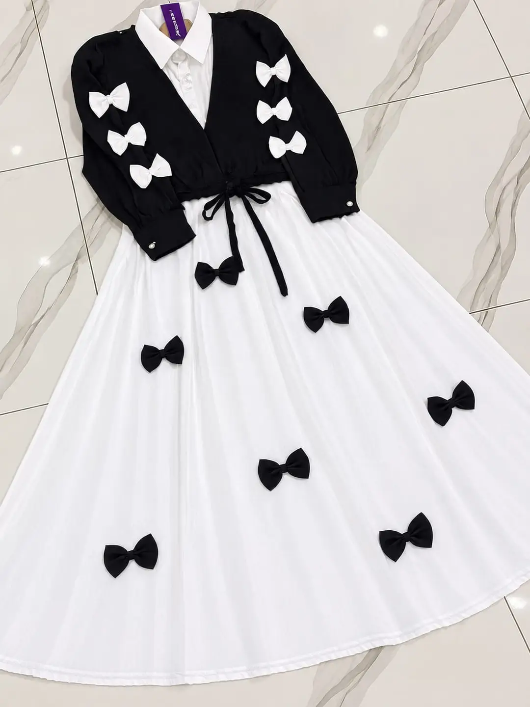 2 Pcs Women's Stitched Grip Plain Dress