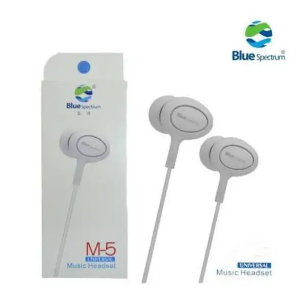 Blue Spectrum M5 Black Handsfree | High-Quality Stereo Earphones with Deep Bass | High-Quality Wired Headphones for All Mobile Phones