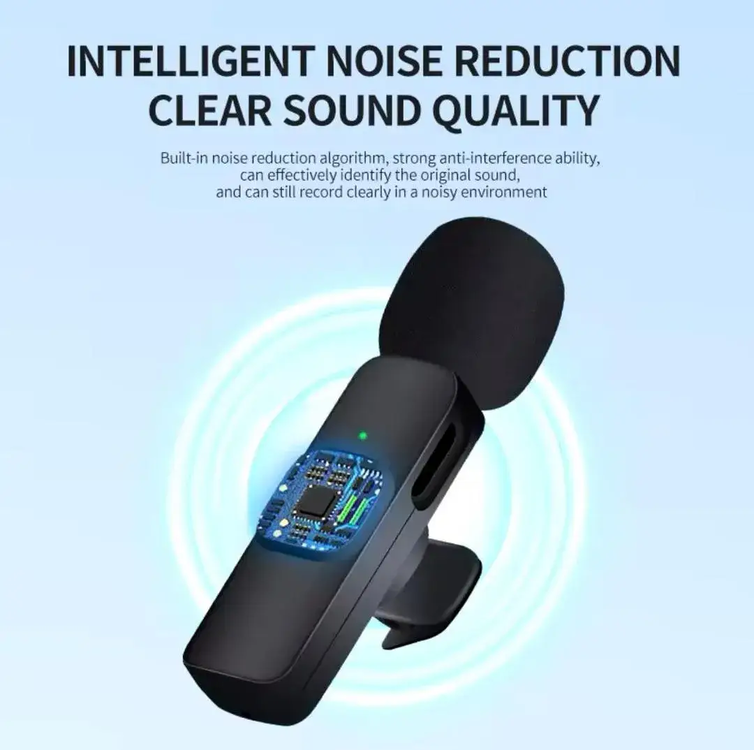 K8 Wireless Microphone 3-in-1 Noise Reduction Black