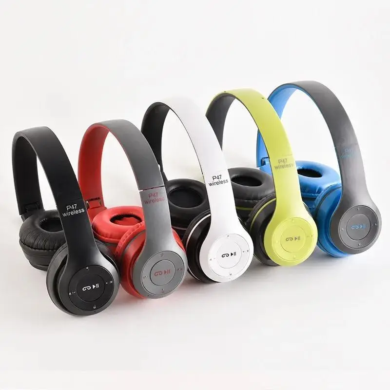 P47 Wireless Headphones | Bluetooth Foldable Headset | Stereo Sound | FM Radio & TF Card Support