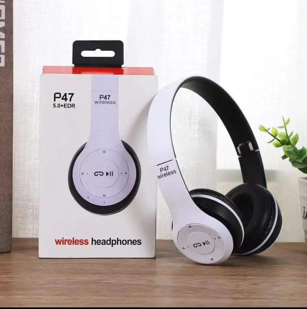 P47 Wireless Headphones | Bluetooth Foldable Headset | Stereo Sound | FM Radio & TF Card Support
