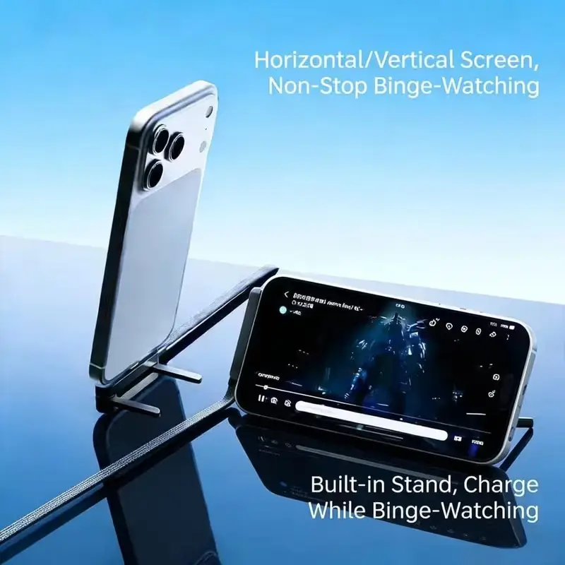 Dual Type-C Fast Charging MAX 240W Foldable Phone Stand Data Cable