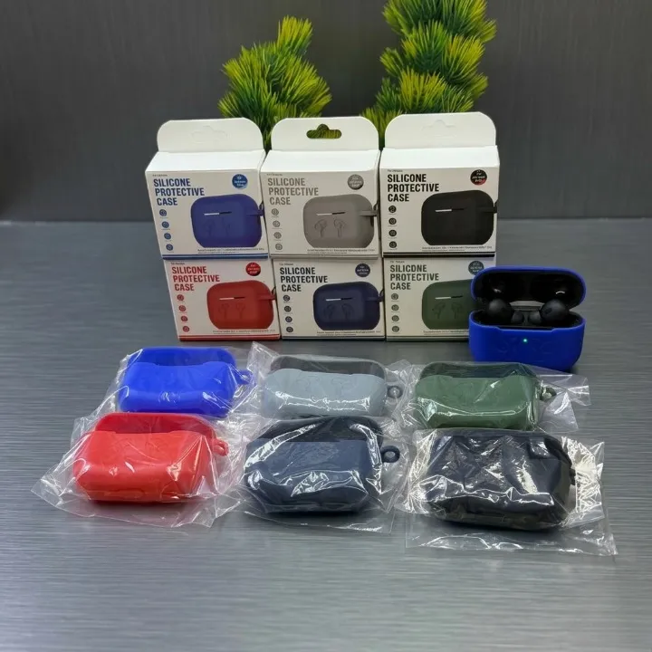 Stylish Silicone Airpods Case - 1 Pcs in Black, Blue, Grey, Pink