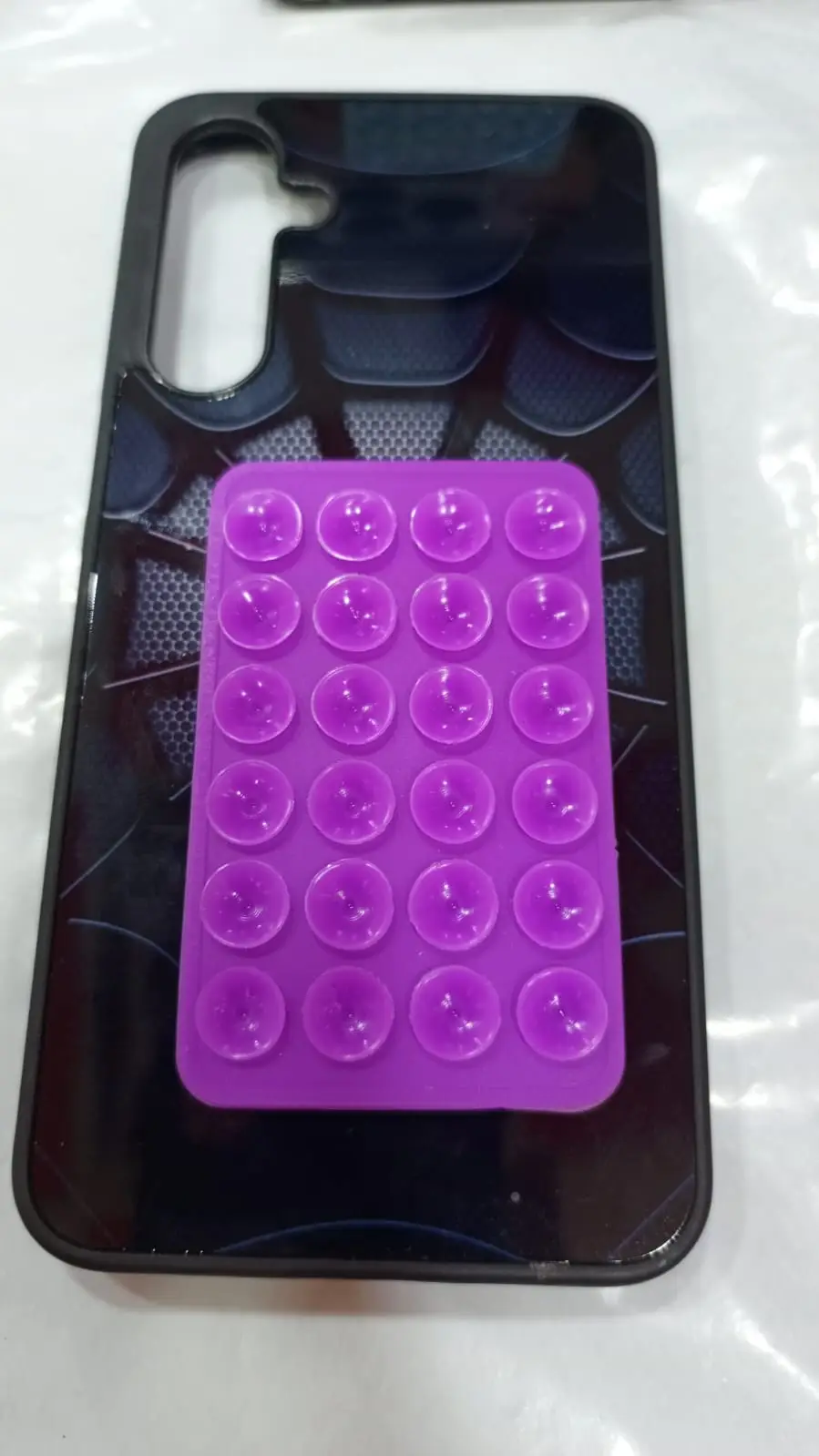 Double Side Silicone Suction Phone Holder Black