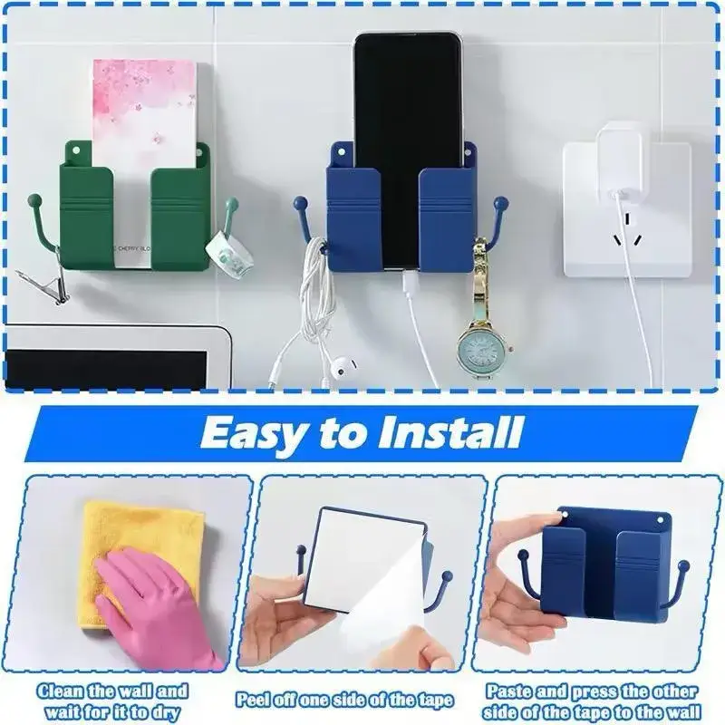 Wall Mobile Holder 7 Colors Plastic Small Space