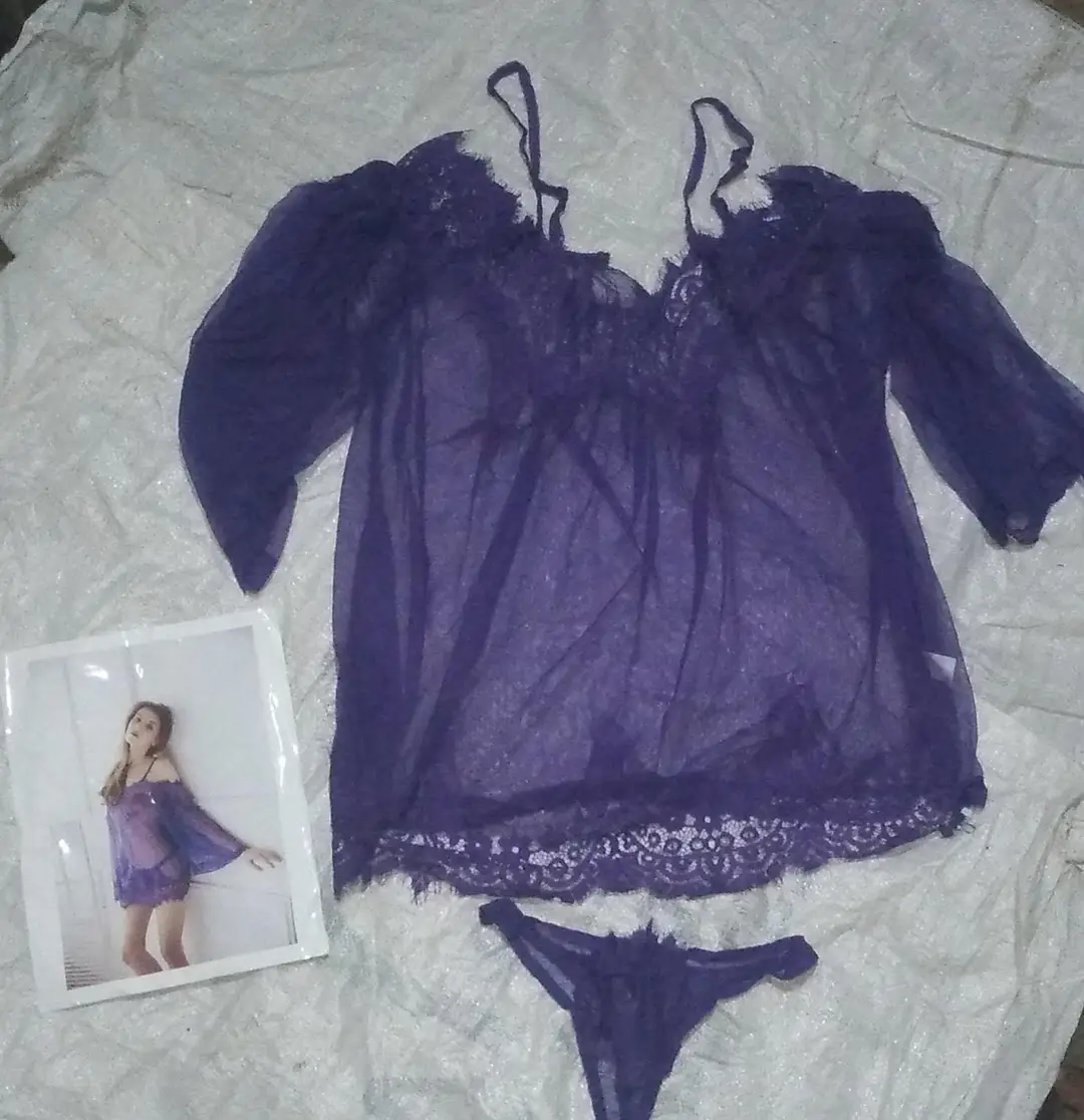 2 Pcs Imported Short Nighty & Panty / Net Lace Comfortable And Lightweight Nightwear Set