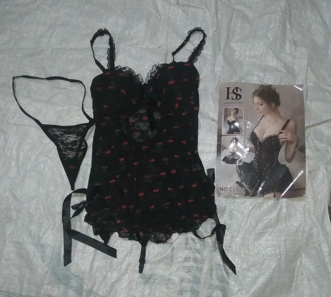 Imported Short Nighty , Panty , & Socks / Silk Lace Comfortable And Lightweight Nightwear Set