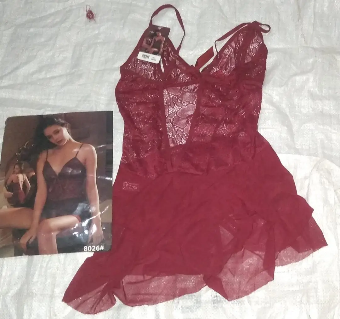 Imported Short Nighty / Net Lace Comfortable And Lightweight Nightwear Set
