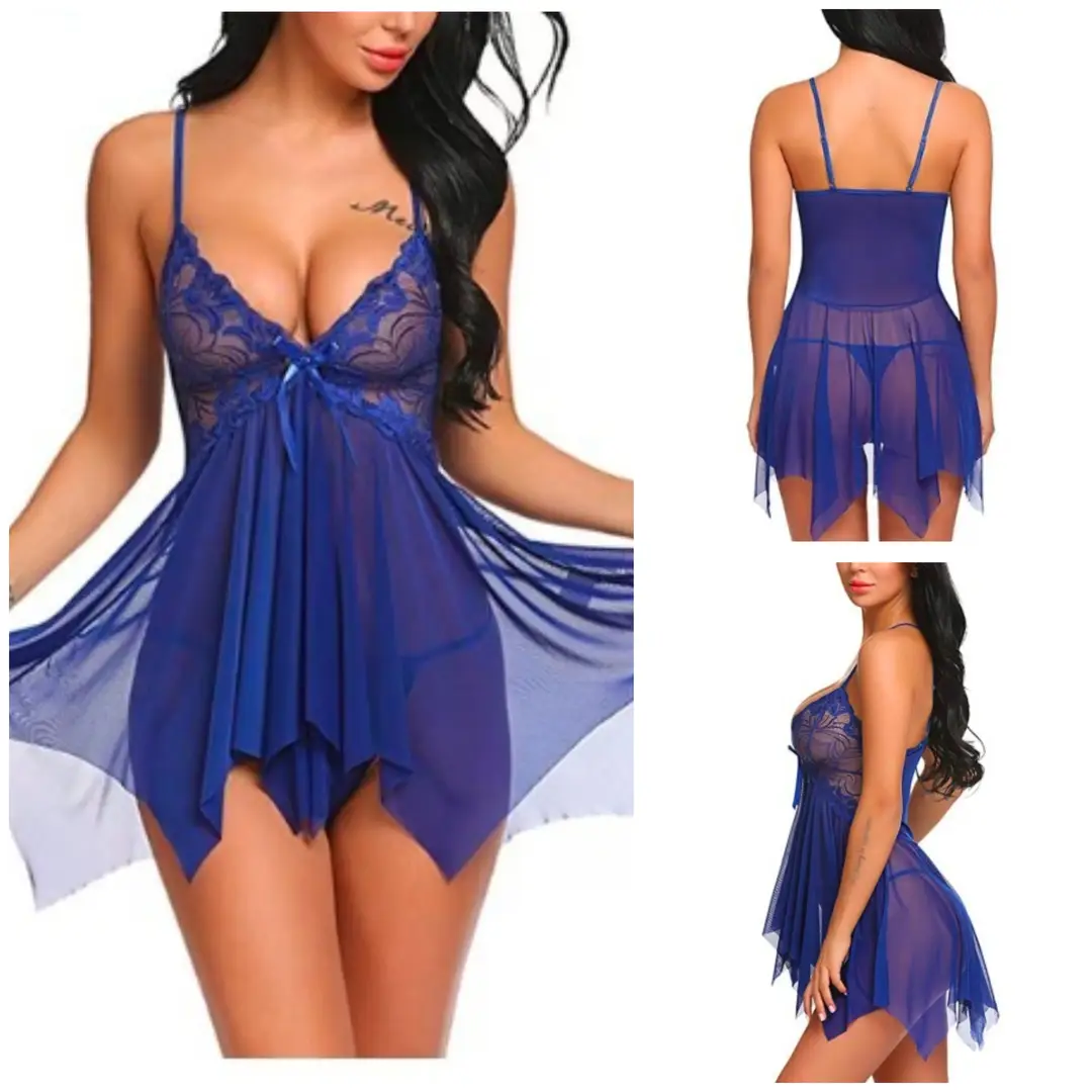 Short Imported Nighty & Panty / Net Lace Comfortable And Lightweight Nightwear Set