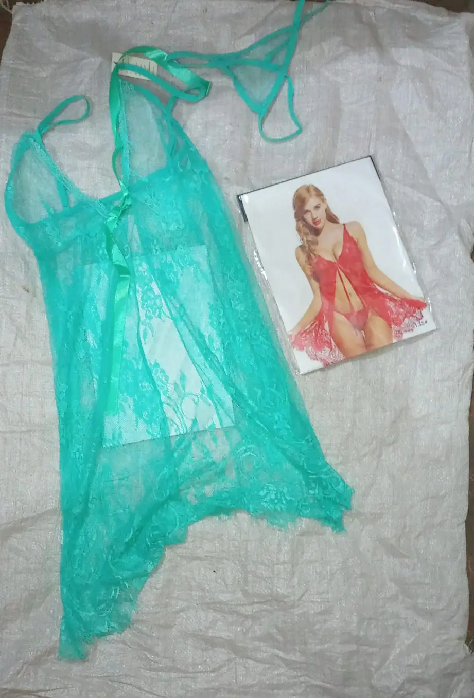 Short Front Open Nighty & Panty / Net Lace Comfortable And Lightweight Nightwear Set