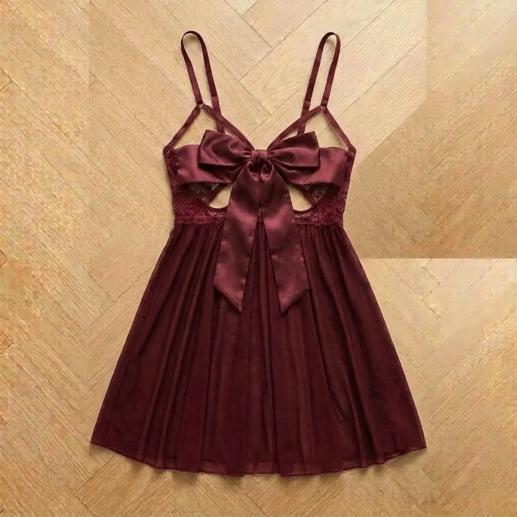 Net Lace Comfortable Lingerie Set / Short Nightwear