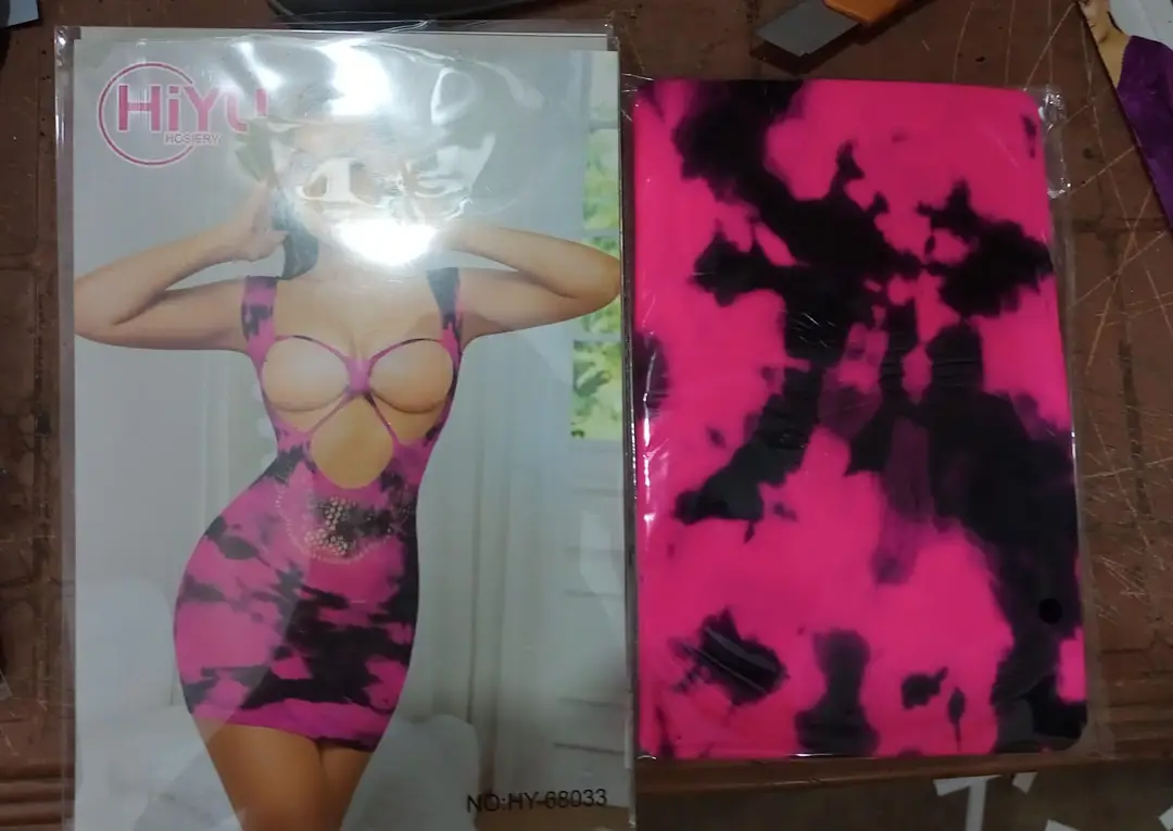 Net Printed Colour Half Body Stocking / Short Nighty