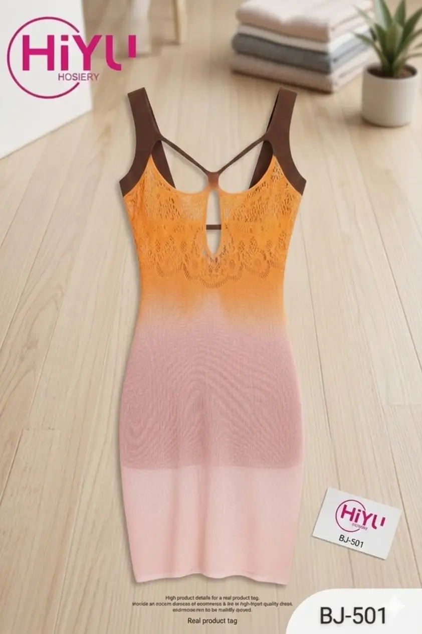 Net Printed Short Body Stocking / Imported Nighty