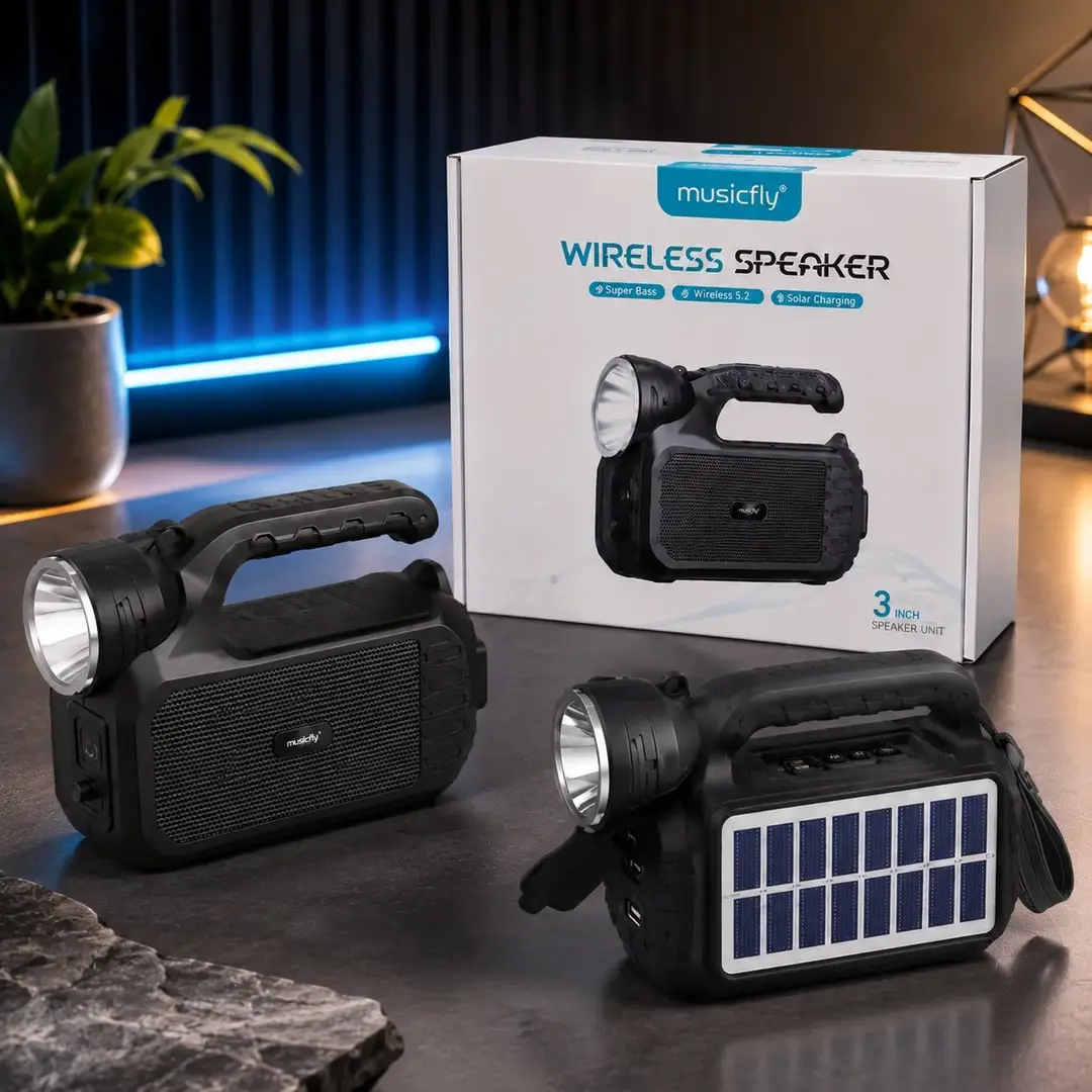 Portable Wireless Bluetooth Speaker with Flashlight