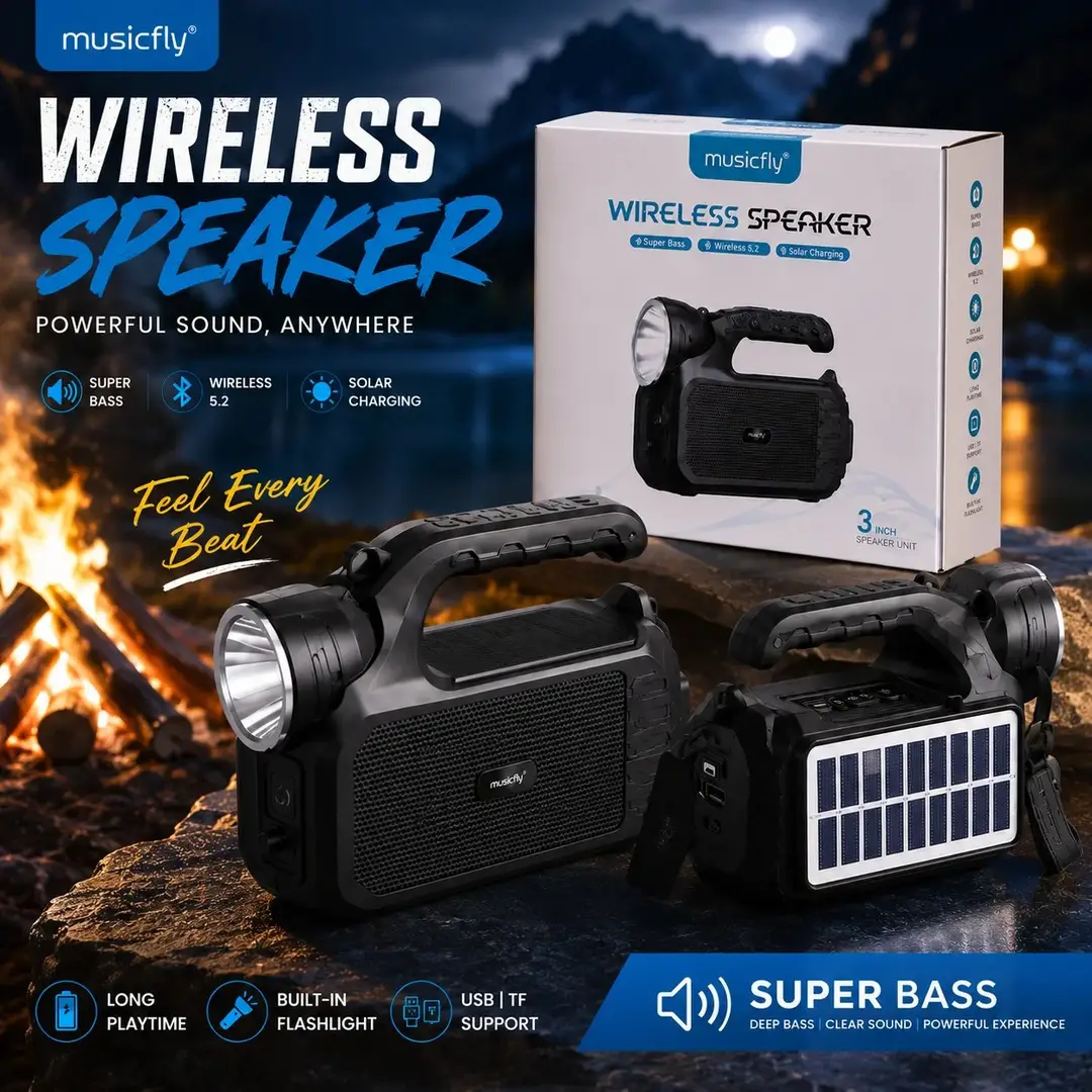 Portable Wireless Bluetooth Speaker with Flashlight