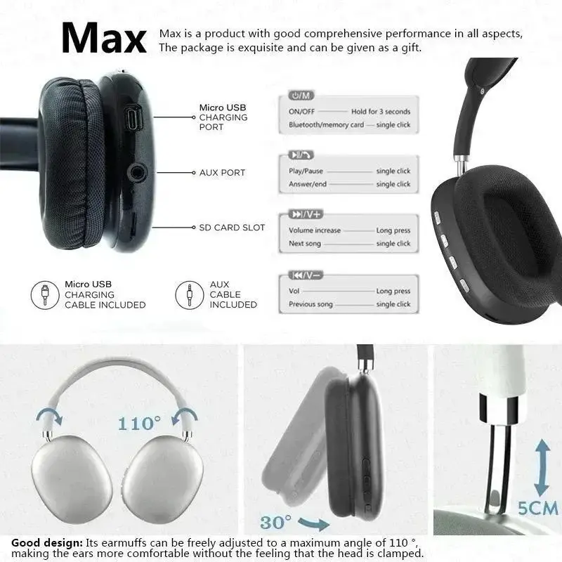 P9 Wireless Bluetooth Headphones | Deep Bass Sound