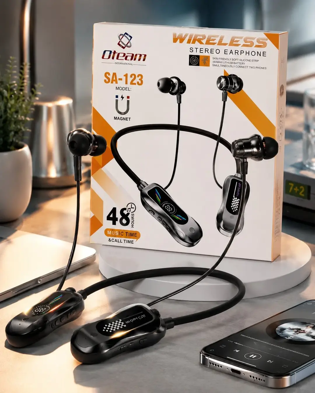 Oteam SA-123 Wireless Stereo Neckband Earphones