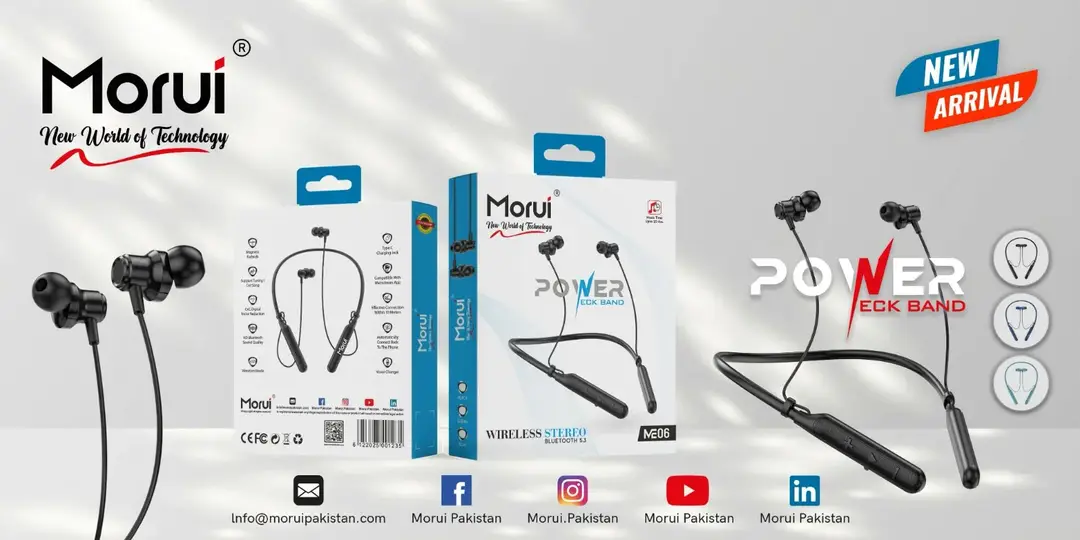 Morui ME-06 Power Wireless Bluetooth 5.3 Neckband