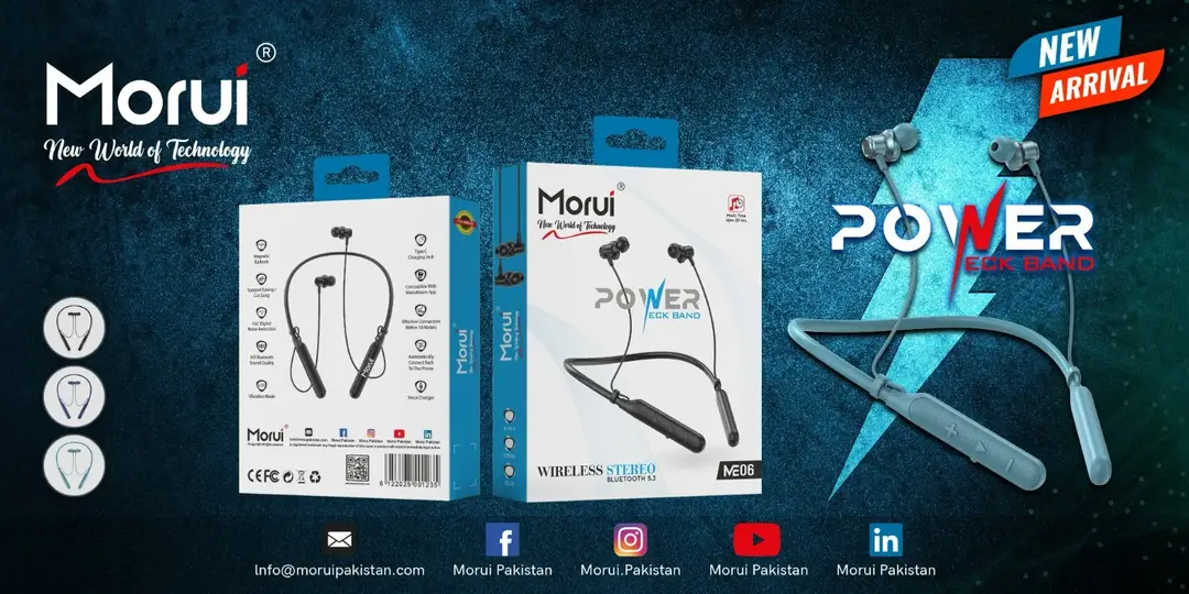 Morui ME-06 Power Wireless Bluetooth 5.3 Neckband