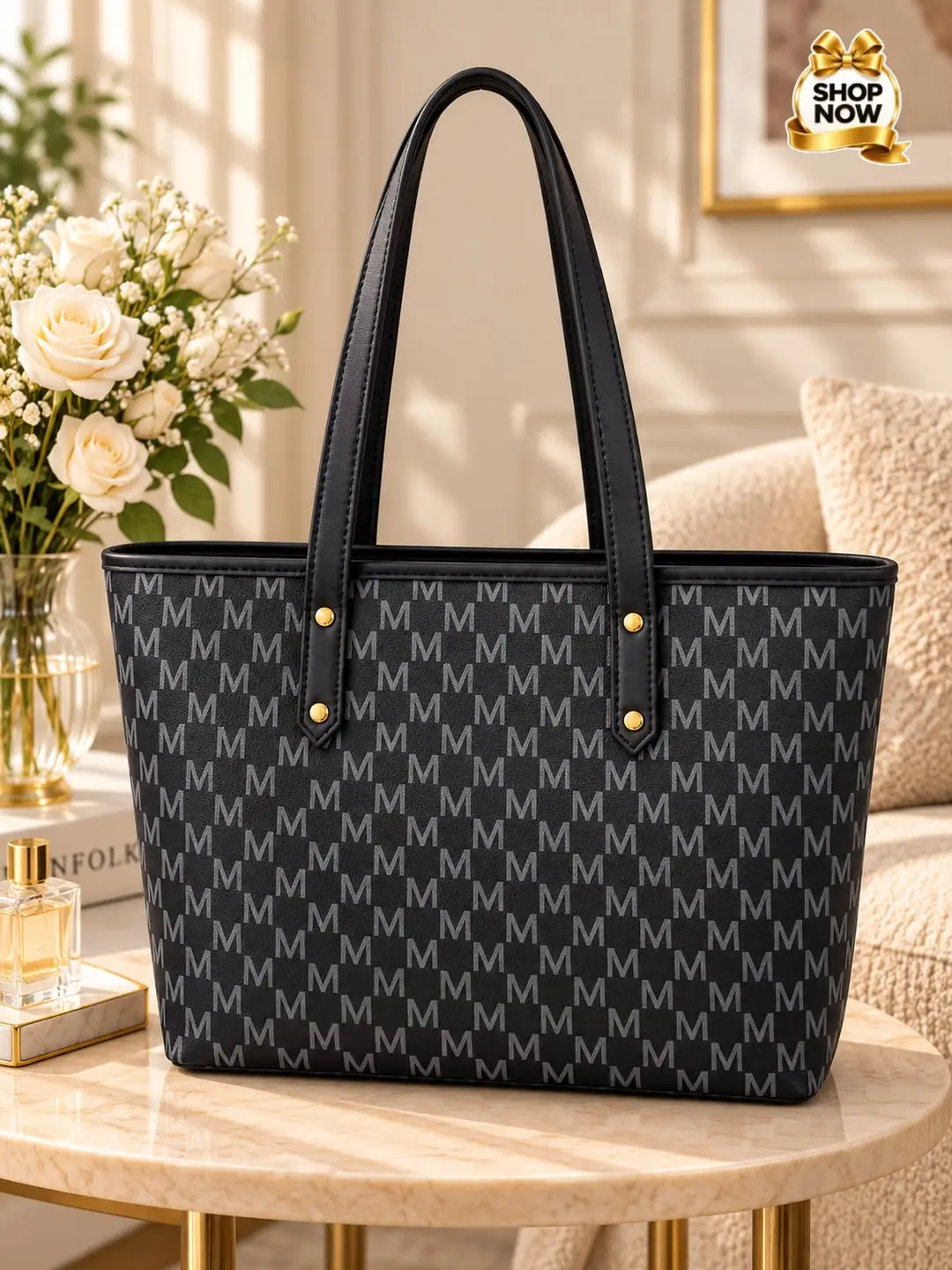 Women's Rexine Printed Tote Bags