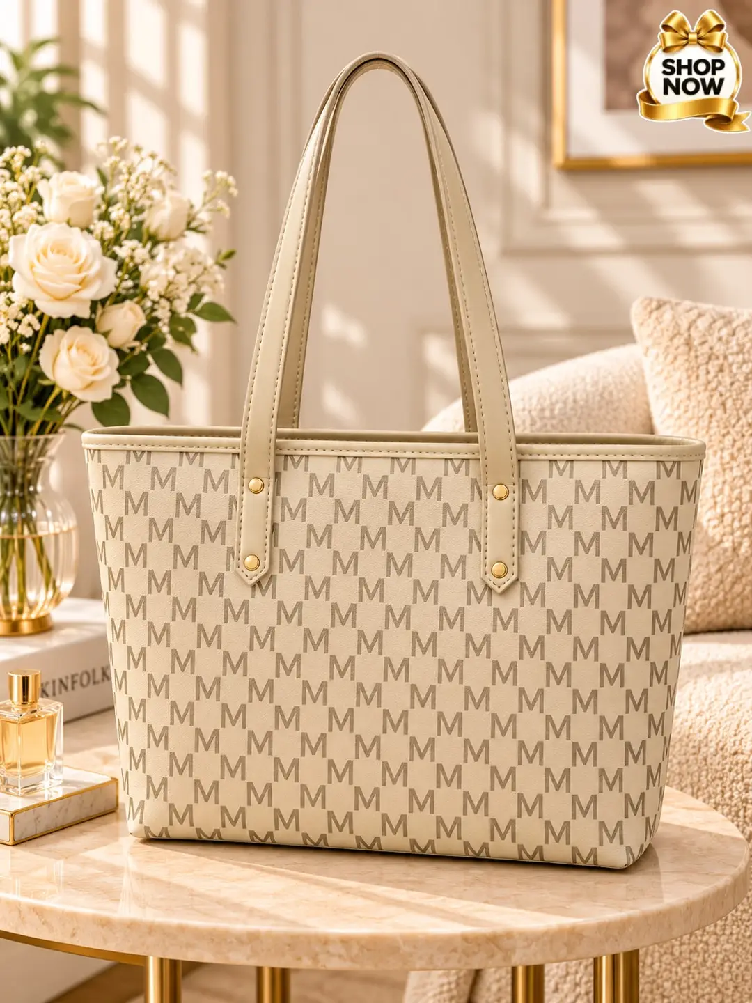 Women's Rexine Printed Tote Bags