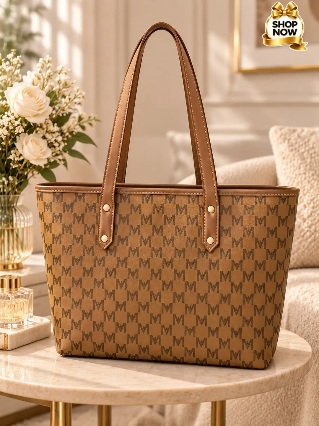 Women's Rexine Printed Tote Bags