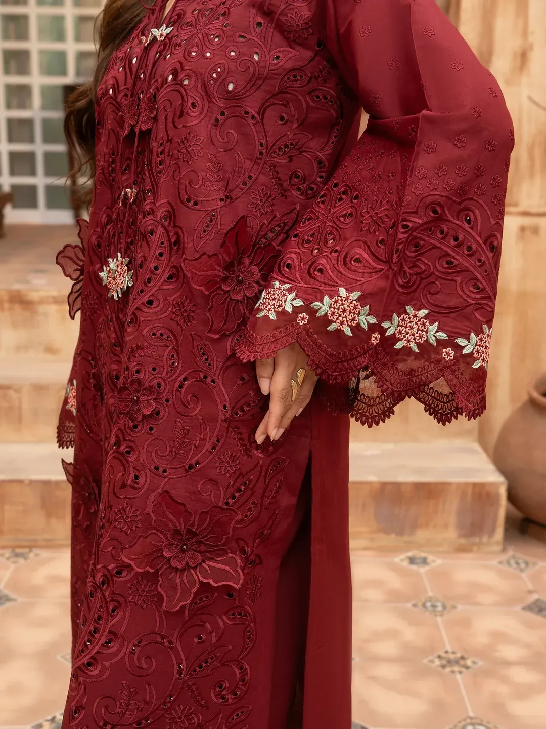 Rukh - U2A Embroidered Premium Lawn Suit - 4 Pcs Set