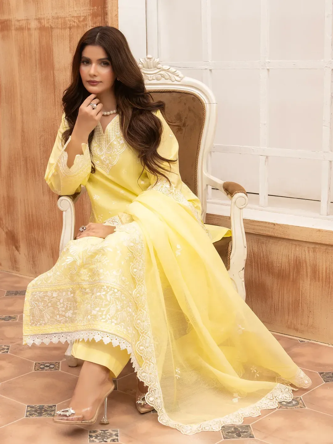 Ziya - U5A Stunning Lemon Embroidered Women's Stitched Suit - 3 Pcs Set