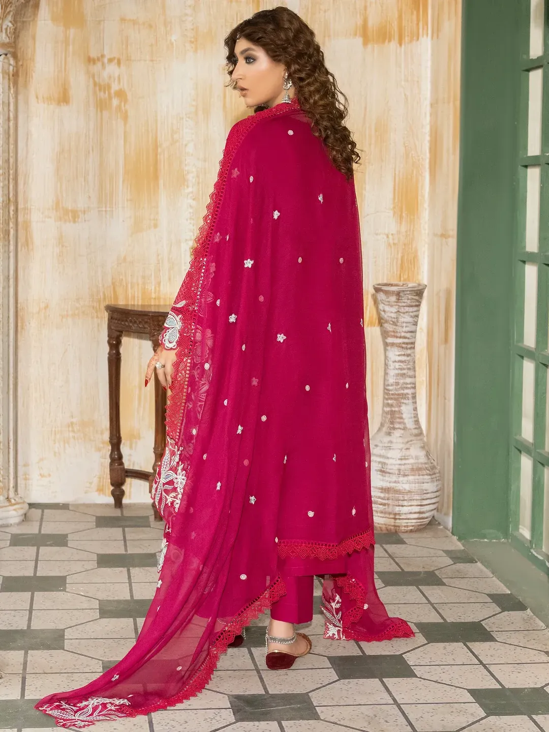 Wasl - U6B Stylish Women's Stitched Embroidered Lawn Suit - 3 Pcs Set