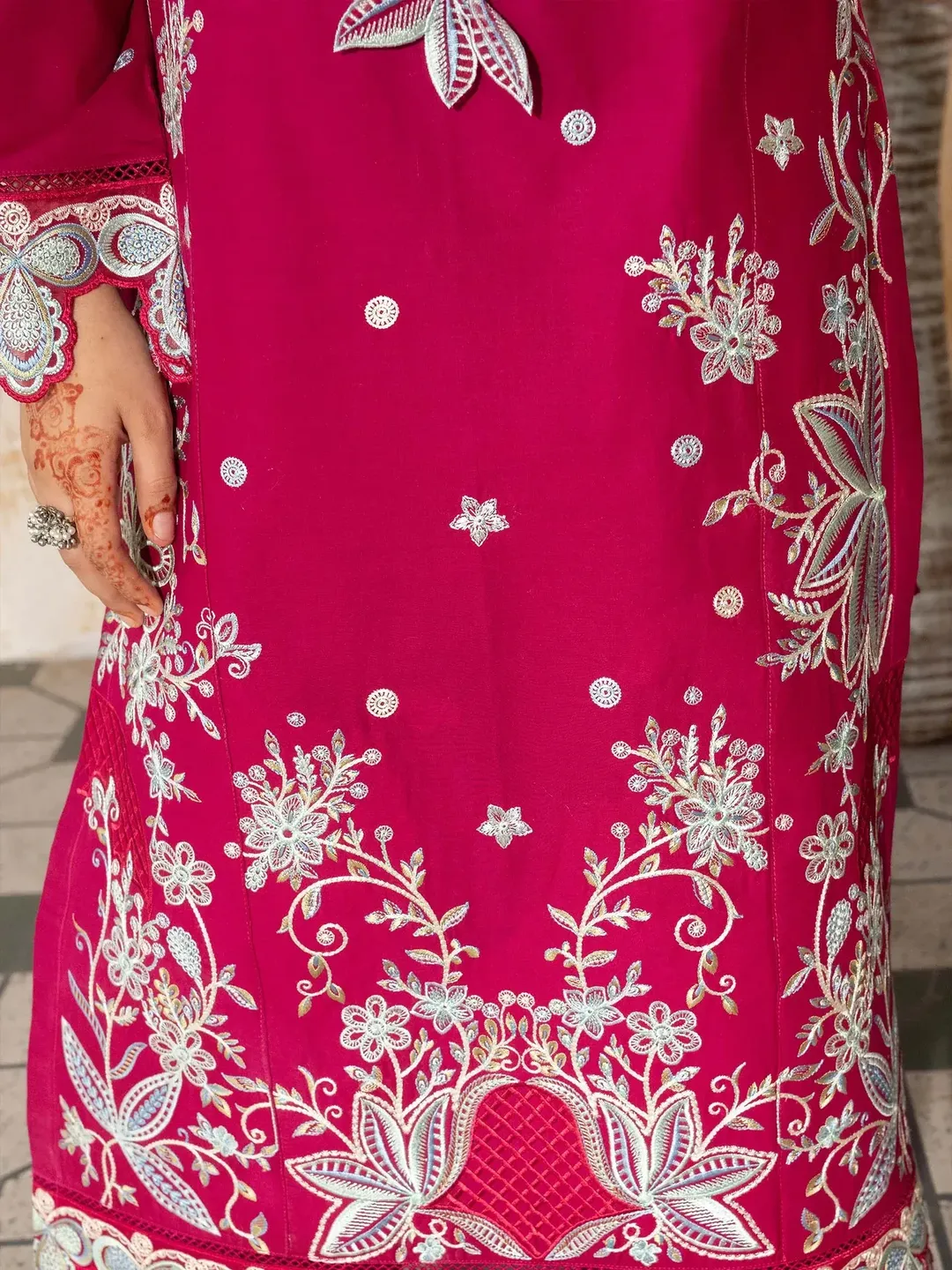 Wasl - U6B Stylish Women's Stitched Embroidered Lawn Suit - 3 Pcs Set