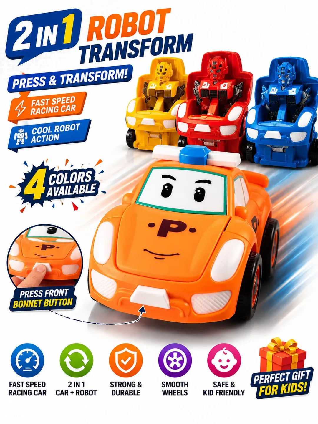 Boy's Plastic City Road Design Car