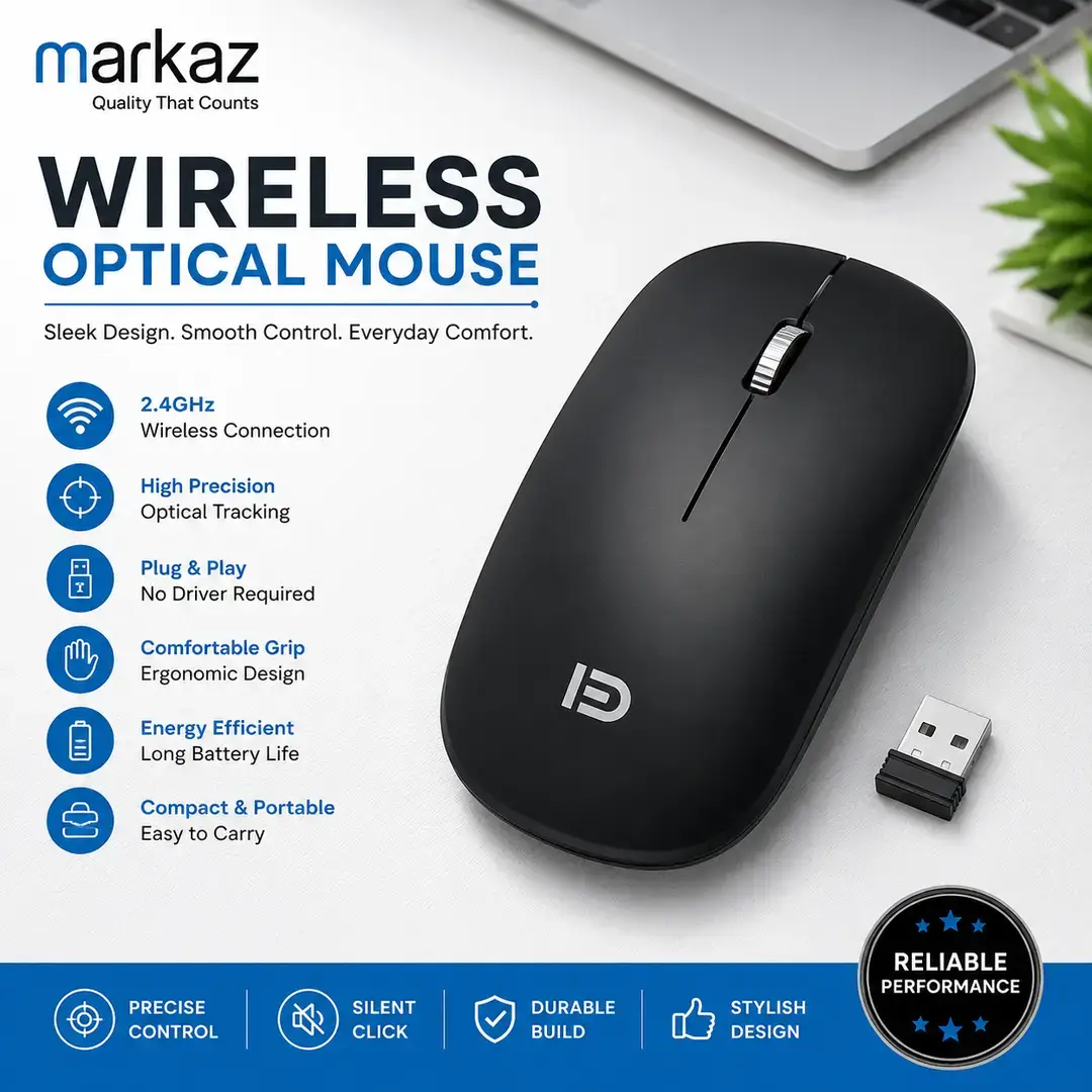 Portable Wireless Optical Mouse – 2.4GHz