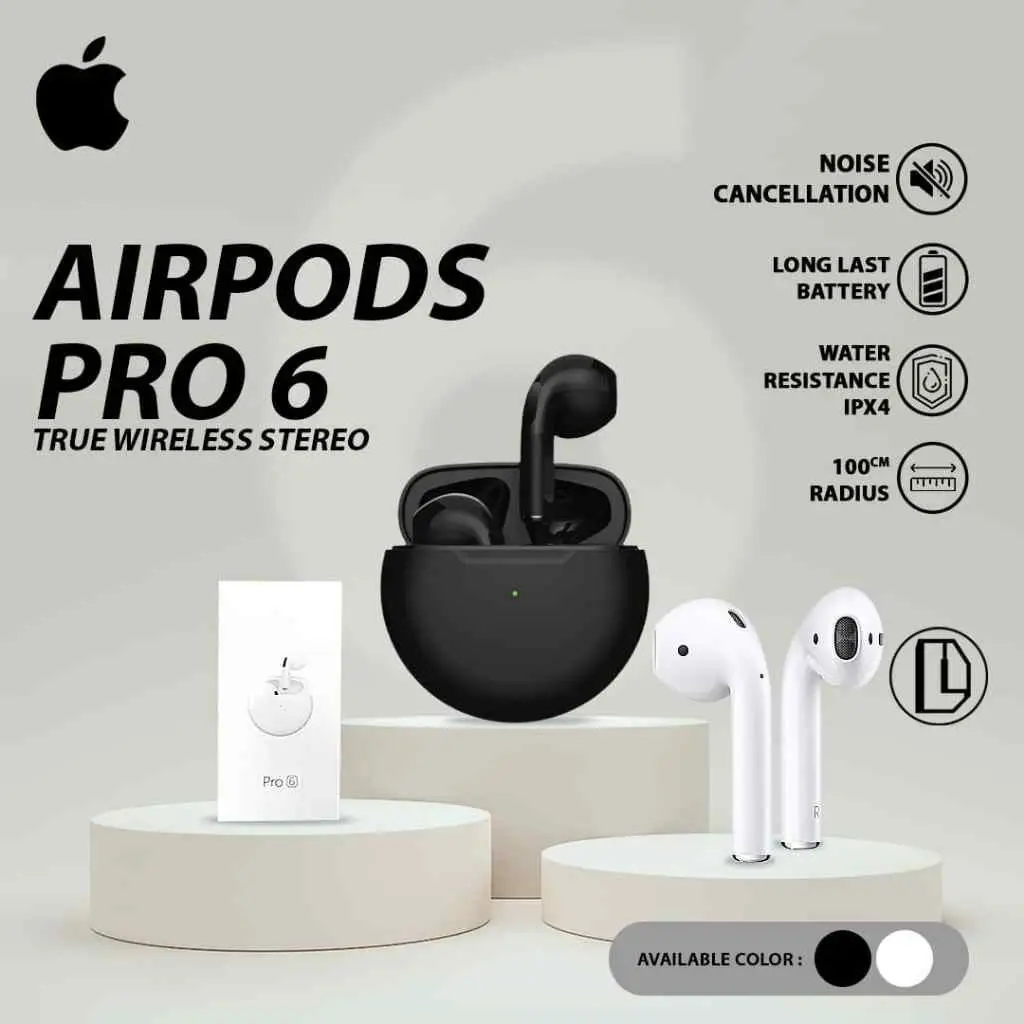 Pro 6 Wireless Earbuds + Charging Case
