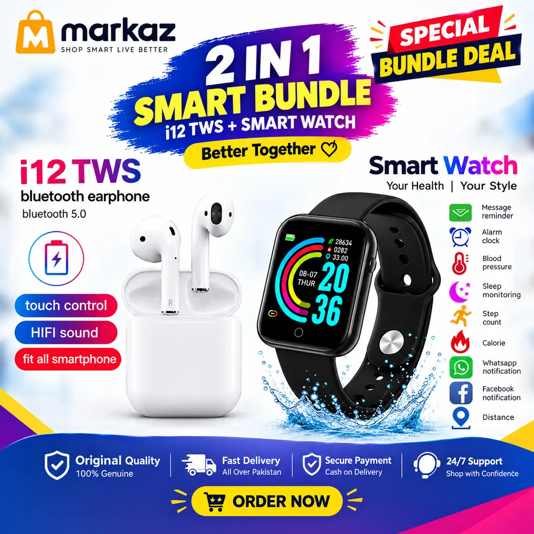 Earbuds & Watch Bundle Wireless Earbuds – Bluetooth 5.0