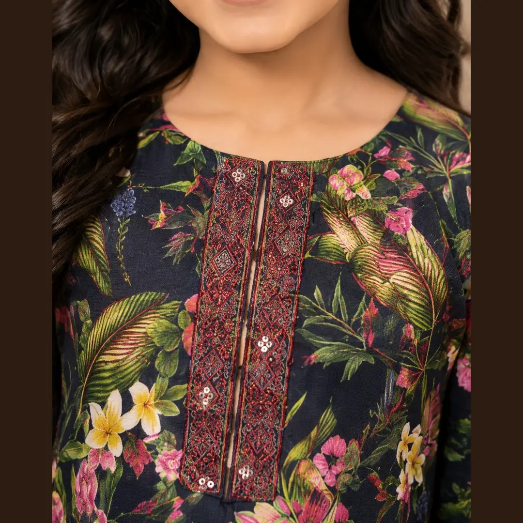 Vibrant Floral Cotton Set for Girls - 2 Pcs