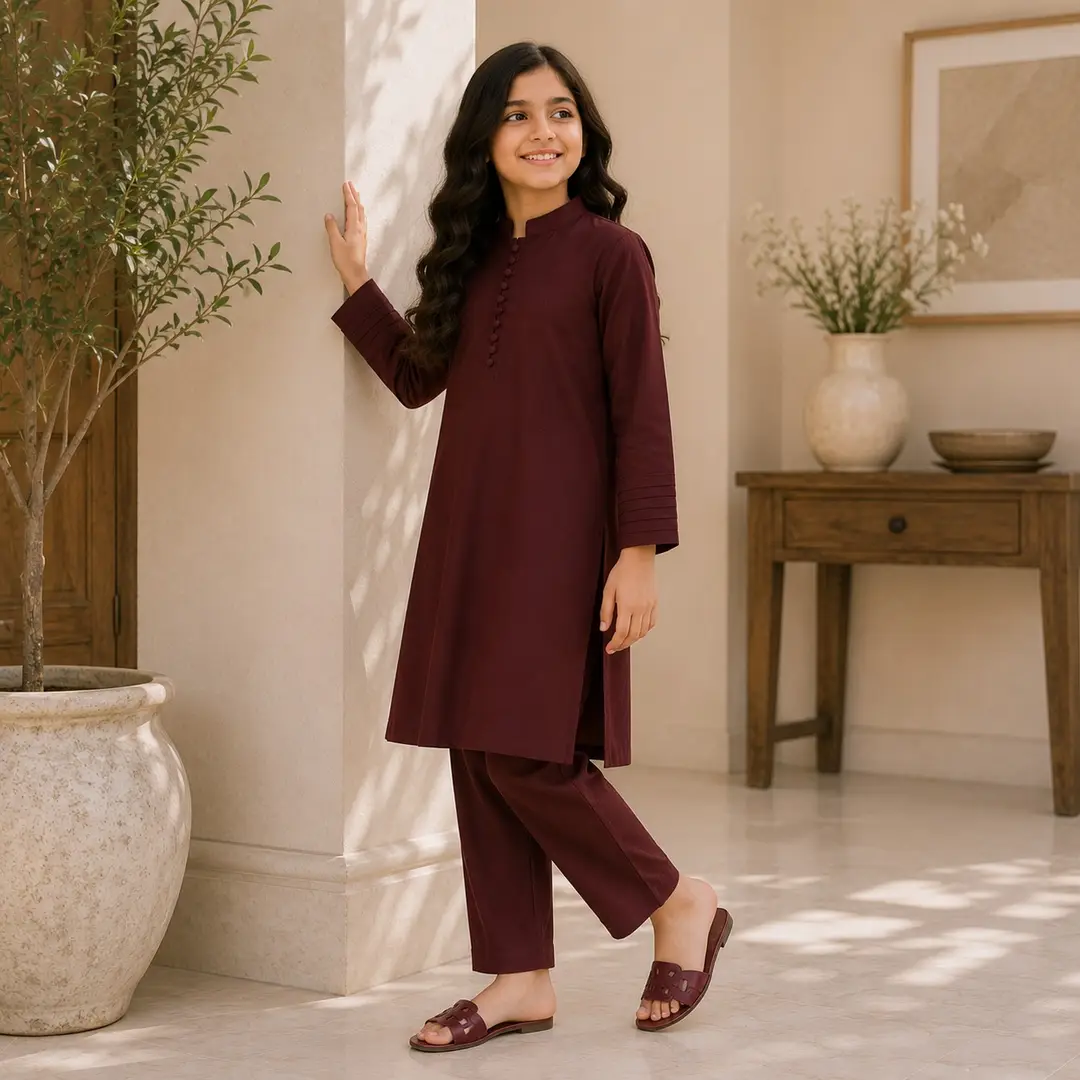 Stylish Girl's Georgette Kurta and Trouser Set - 2 Pcs