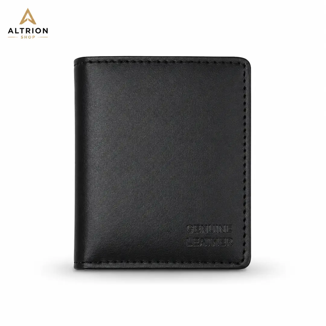 Premium Genuine Leather Black Bifold Wallet for Men | Slim Card Holder & Cash Wallet