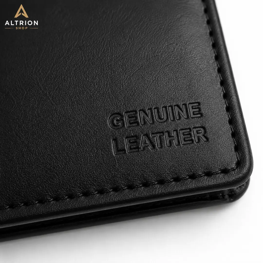 Premium Genuine Leather Black Bifold Wallet for Men | Slim Card Holder & Cash Wallet