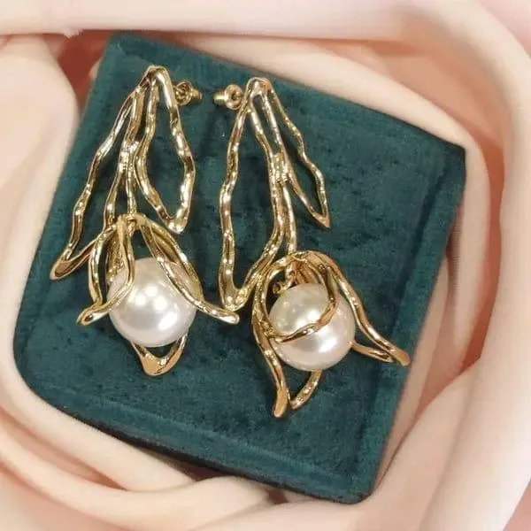 Best Friend Design Gold Plated Artificial Stones Earrings