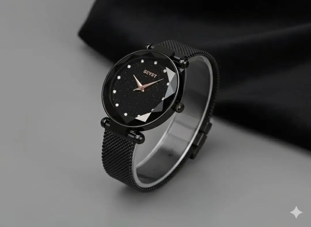 Black crystal watch