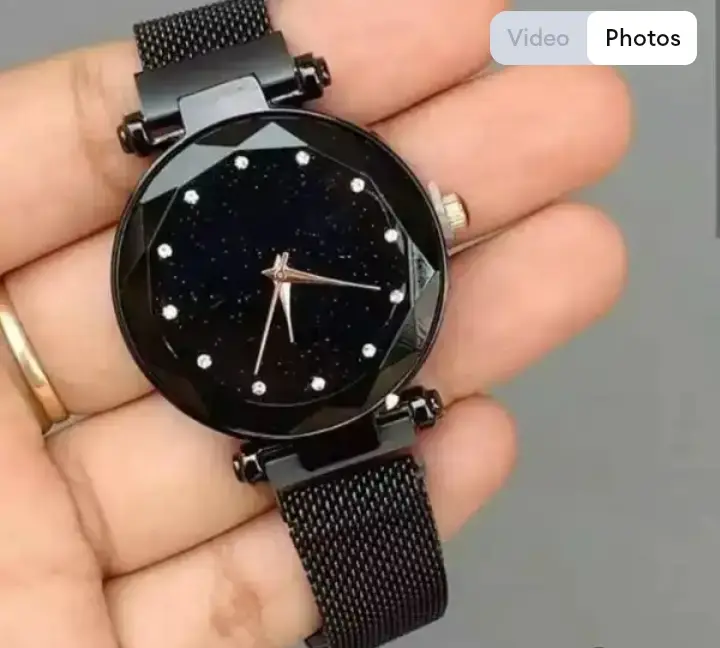 Black crystal watch
