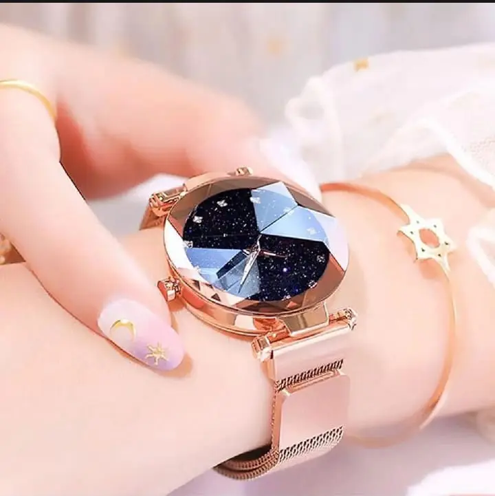 Golden crystal watch