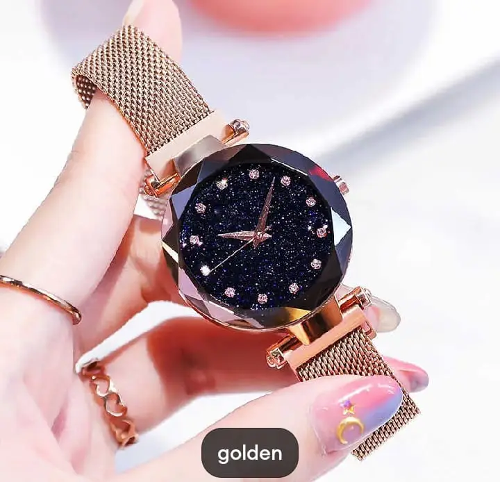 Golden crystal watch