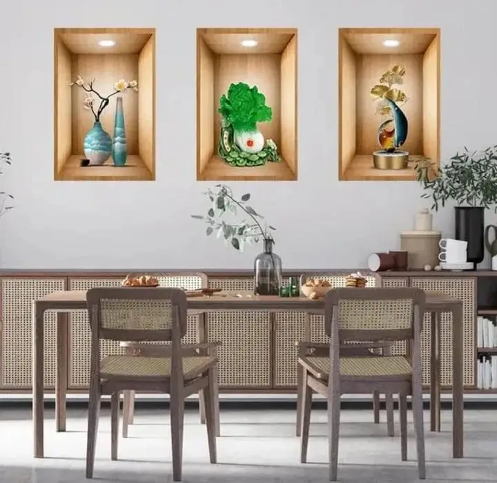 3D Flower pott wall stickers pack of 3